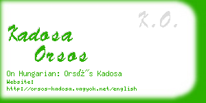 kadosa orsos business card